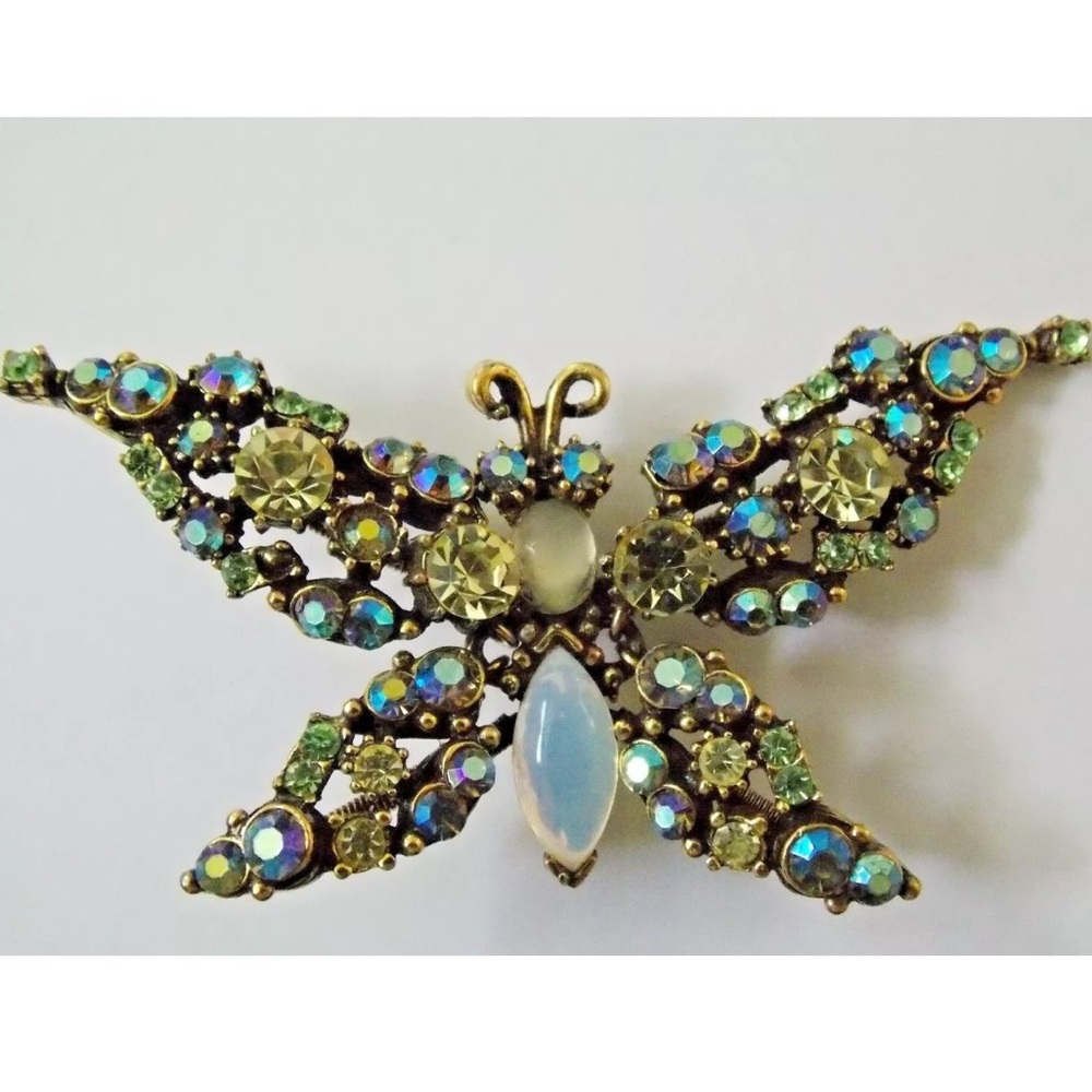 VINTAGE FLORENZA  ARTICULATED BUTTERFLY BROOCH 3"